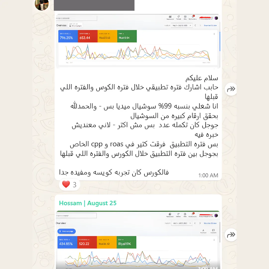 رسالة مشترك سابق عن الكورس